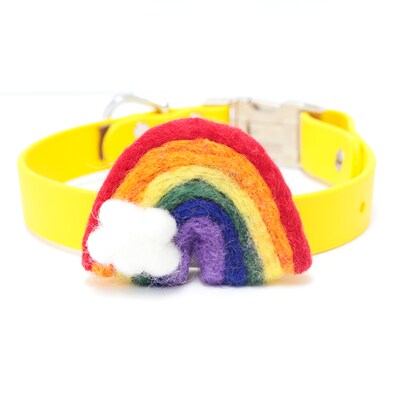 Dog Collar Rainbow | Felt Rainbow Dog Collar Accessory | Pride Pup | 4 Colors | St Patricks Day - image4